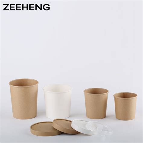 Oz Disposable Hot Soup Snack Kraft Paper Bowl With Pe Coating