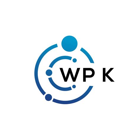 WPK letter technology logo design on white background. WPK creative ...