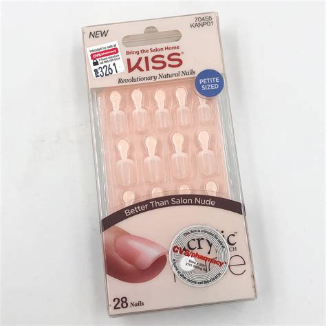 Kiss Salon Acrylic French Nude Manicure Petite Nail Kit Fake Nails