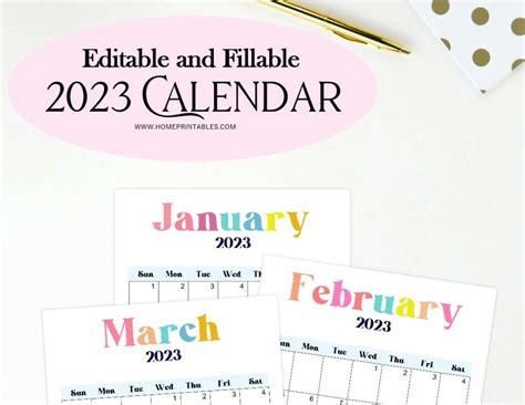 Editable 2023 Calendar Templates: FREE Download!