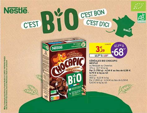 Promo Céréales Bio Chocapic Nestlé Chez Intermarché Hyper Icataloguefr