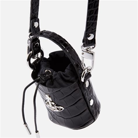 Vivienne Westwood Mini Daisy Croc Effect Leather Bucket Bag