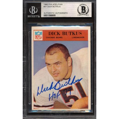 Dick Butkus Signed 1966 Philadelphia 31 RC BGS Pristine Auction