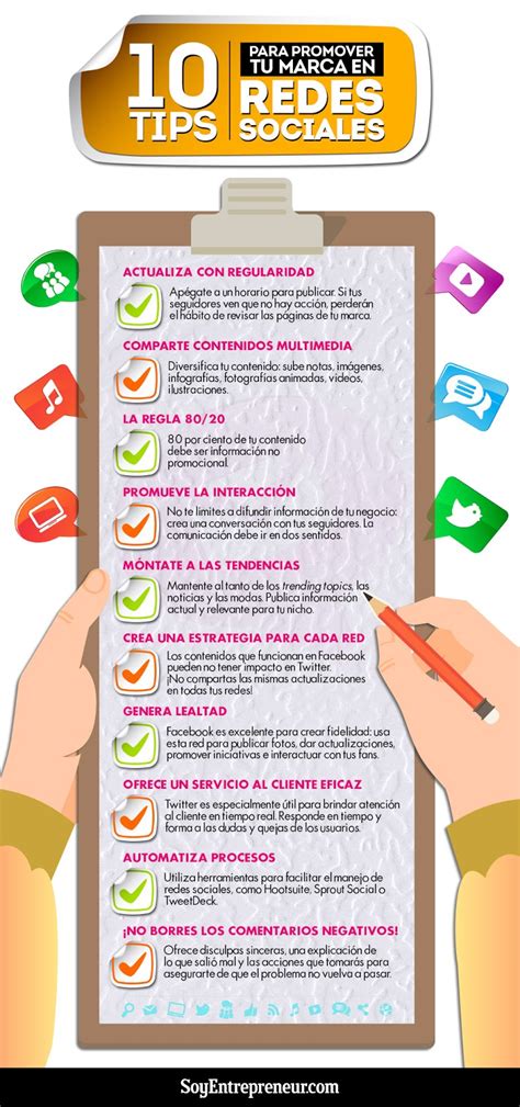 10 Consejos Para Potenciar Tu Marca En Redes Sociales Infografia