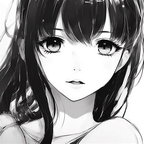 Bandw classic anime girl stare - Top Black And White PFP Anime (@pfp ...