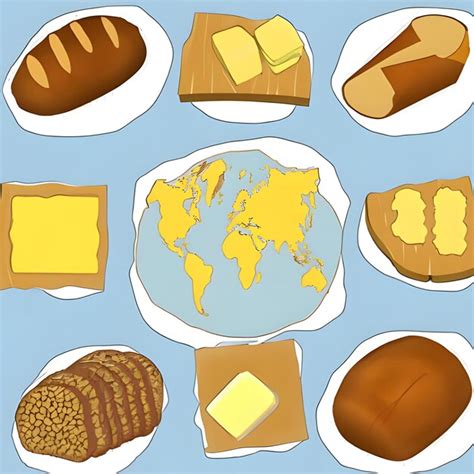 premium photo  map  continents   types  bread