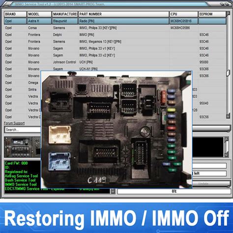 cars immobilizers immo service tool   immo  dump  pin software