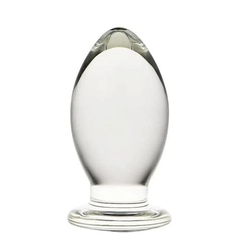 Penetrador Cônico Anal Plug Anal em Vidro Transparente 13 x 6 Cm