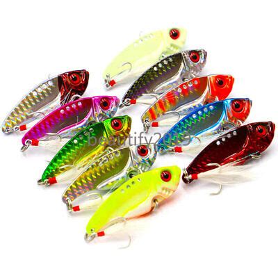 10Pcs Metal VIB Lure Bass Fishing Lures Blade Baits Walleyes Jigging