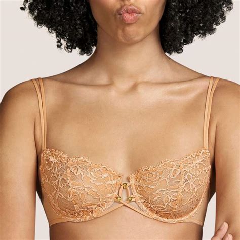 Golden Non Padded Balcony Bra Andres Sarda Sales Golden Lace Lingerie