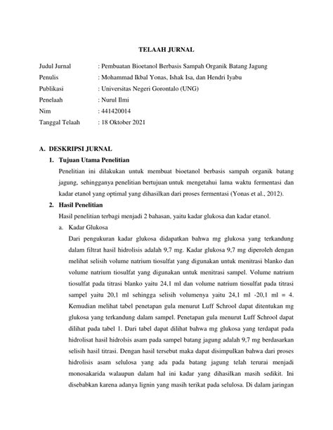 Contoh Telaah Jurnal 55 Koleksi Gambar