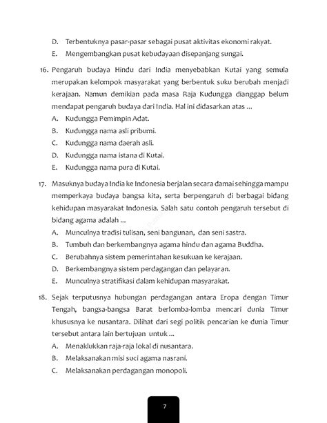 Kumpulan Soal Sejarah Indonesia Sma Contoh Soal Sejarah Indonesia