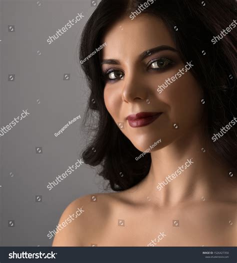 Gorgeous Sexy Longhaired Brunette Studio Shot Stock Photo 1526427350
