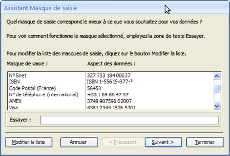 Access créer un masque de saisie PROXTAR e learning