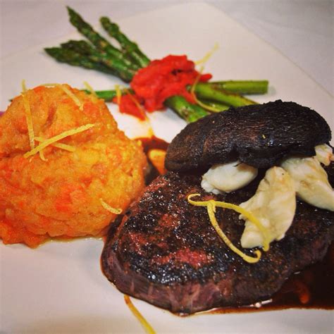 Surf And Turf Filet Mignon Topped With A Jumbo Lump Crabmeat Stuffed Portabella Mushroom And