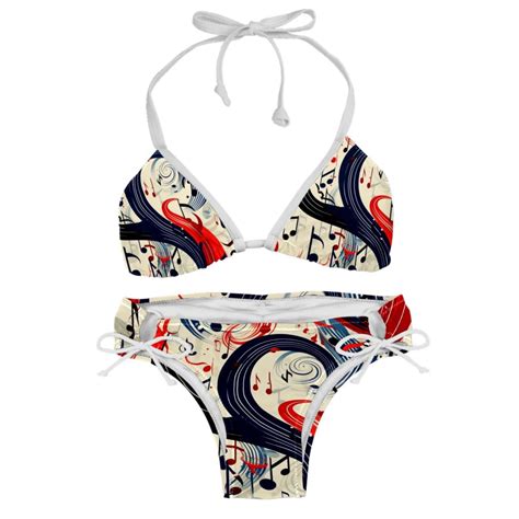 Note Chic Bikini Set With Detachable Sponge Adjustable Strap 2 Pack For Versatile Swim Suit