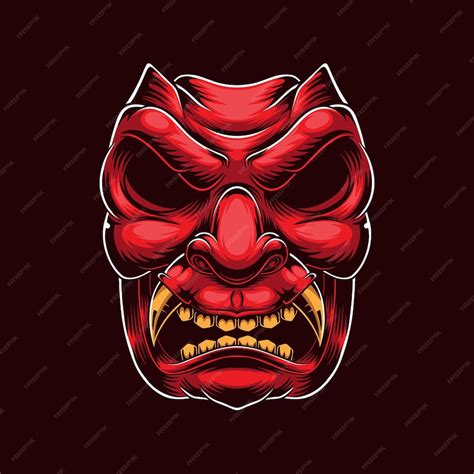 Premium Vector Japanese Oni Mask Vector Logo