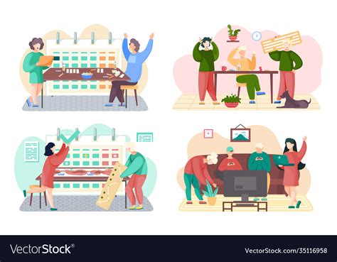 set  theme family royalty  vector image vectorstock