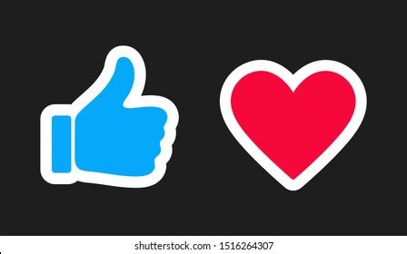 Thumb Heart Icon Vector Like Love Stock Vector Royalty Free