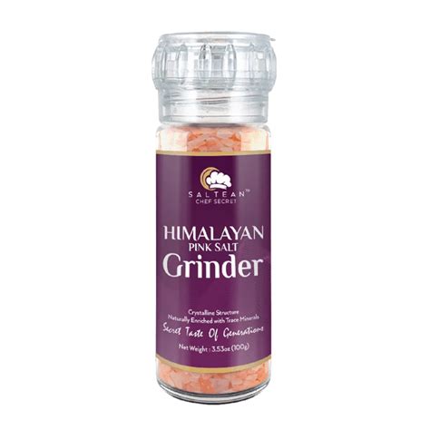 Saltean Chef Secret Pink Himalayan Salt 35 Oz Glass Grinder Pantryful
