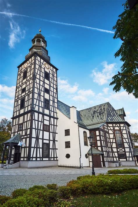 An Historic Half Timbered Building Of A Protestant Church Stock Photo