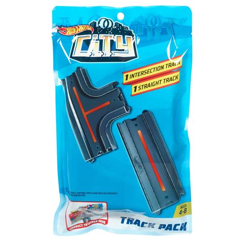 Hot Wheels City Track Pack 3 Stright Intersection BrickSeek