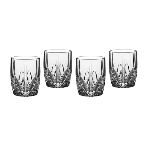 chill crystal whiskey glass set   thick heavy base tumblers