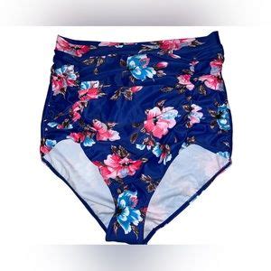 COCOSHIP Swim Cocoship Retro S Black Pink Blue Floral Halter High Waist Bikini Set Halter