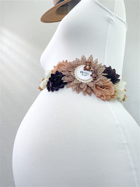 Teddy Bear Maternity Sash Teddy Bear Baby Shower Sash Brown Etsy