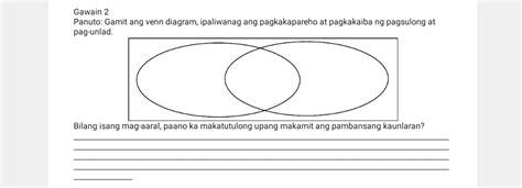 Gawain 2 Panuto Gamit Ang Venn Diagram StudyX