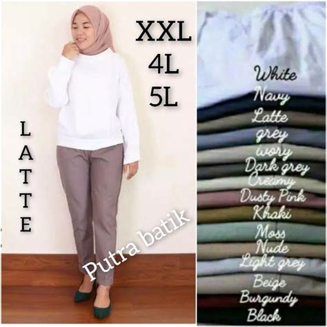 Jual PROMO Baggy Pants JUMBO American Drill Premium Big Size XXL L L Latte Nude Milo Hitam