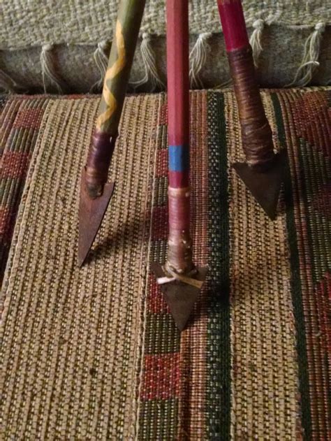 Plains Indian Style Buffalo Hunting Arrows Points Are Iron And Made