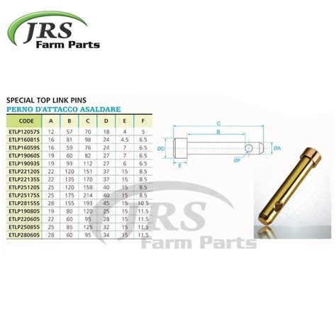 top link pin linkage pin hitch pin tractor linkage pin jrs