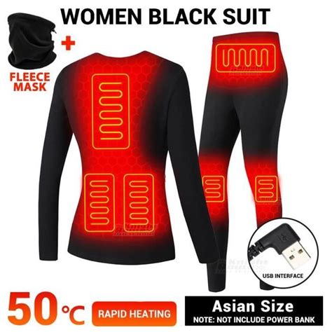 Ensemble Lingerie Veste chauffante en polaire thermique sous vêtements de Moto vêtements USB