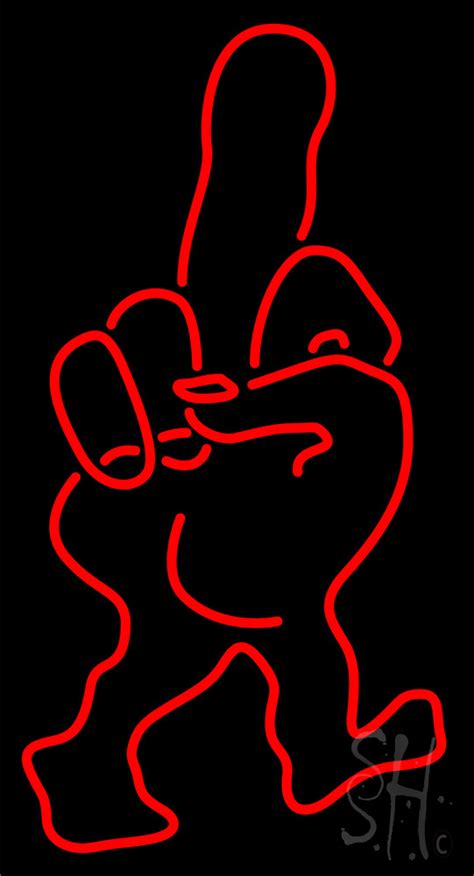 Middle Finger Walking Man Fuck You LED Neon Sign Middle Finger Neon Signs Everything Neon