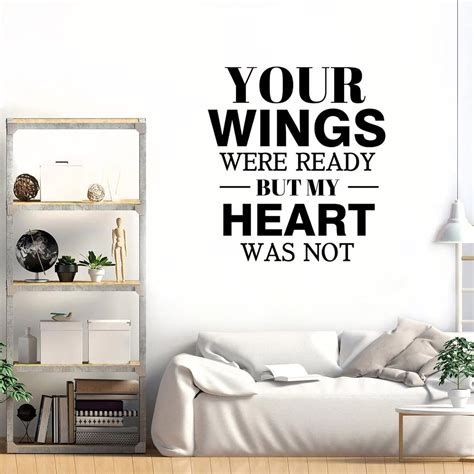 Calcomanías de pared con texto en inglés Your Wings were Ready But My