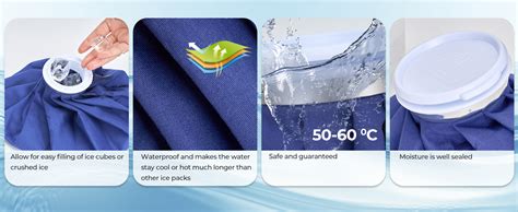 Ohuhu Reusable Ice Pack For Injuries Ice Bags Hot Water Bag For Hot Cold Therapy And Pain