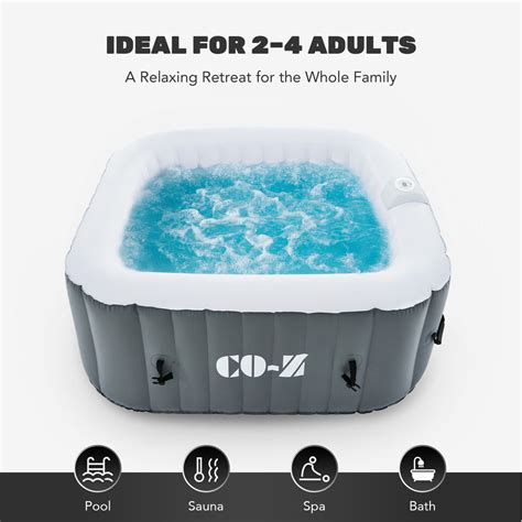 Portable Inflatable Hot Tub Spa Air Jets W Pump Cover Person New CO Z EBay
