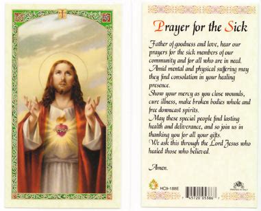 Prayer for the Sick Prayer Card