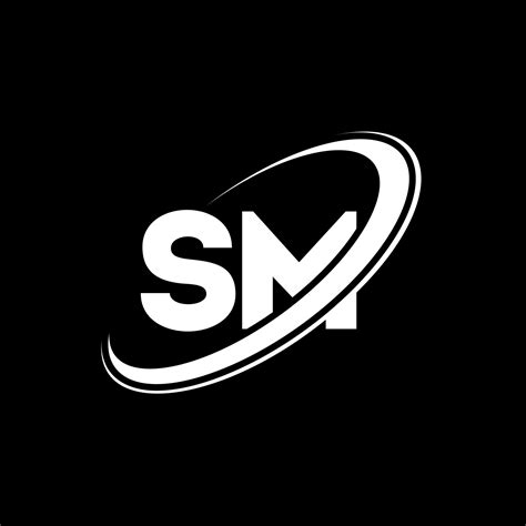 SM S M letter logo design. Initial letter SM linked circle uppercase ...