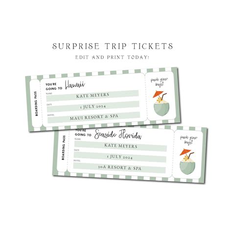 Editable Beach Boarding Pass Template Printable Airline Ticket