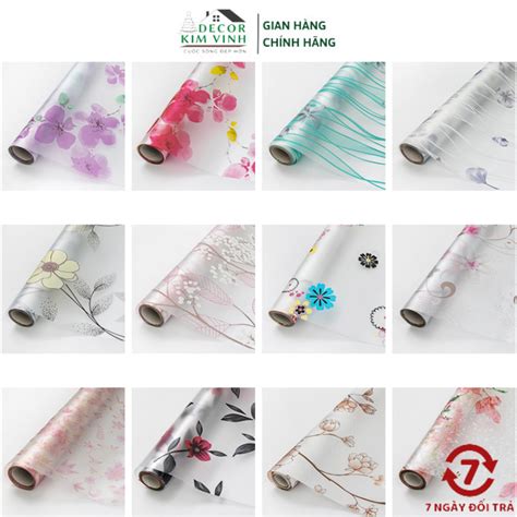 Decal Giấy Dán Kính Decor Kim Vinh Nhiều Mẫu Hot Trong Năm Keo Sẵn Khổ Rộng cm Cuộn m