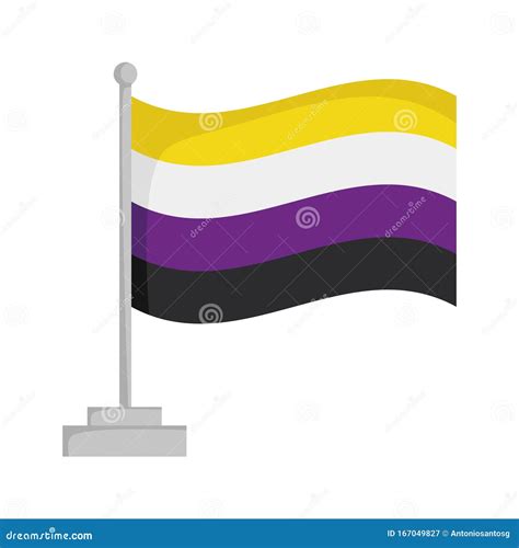 Non Binary Pride Flag Sexual Identity Pride Flag Cartoon Vector