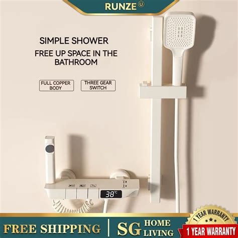 Cj Digital Cj Piano Cream White Display Set Intelligent Brass Bathroom Faucet Hot Cold Waterfall