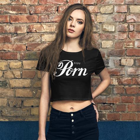 Enjoy Porn Crop Top Tee Enjoy Coca Cola Parody