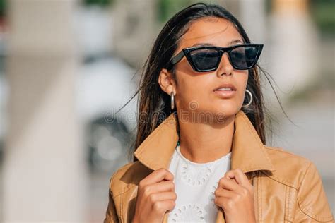 Latina Hispanic American Girl With Sunglasses Stock Image Image Of Hispanic Luxury 256051273