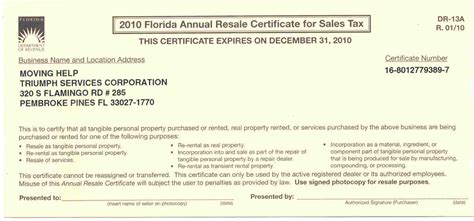 How To Obtain A Florida Resale Certificate