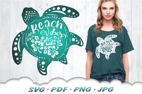 Floral Beach Vibes Turtle Svg Sea Turtle Svg Files For Etsy