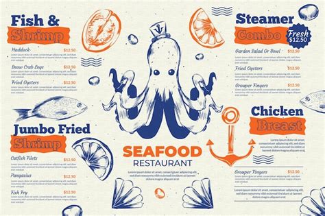 Free Vector Seafood Restaurant Menu Template Hot Sex Picture