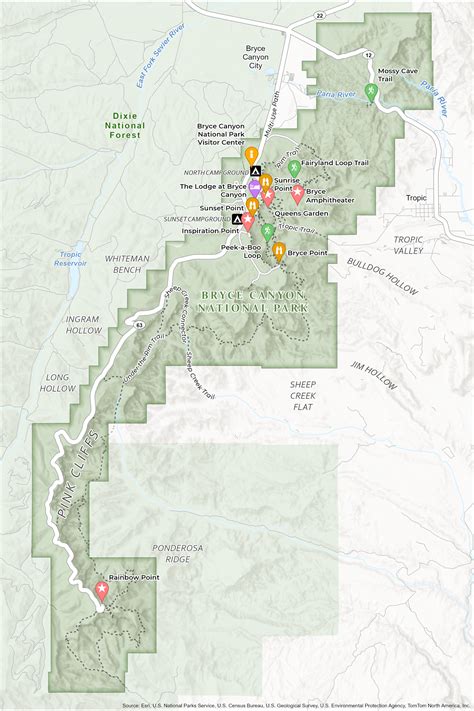 bryce canyon national park map gis geography
